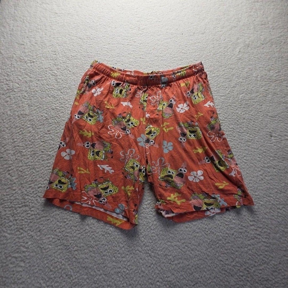 SpongeBob SquarePants Sleep Shorts Mens 2XL Orange Graphic Patrick Cotton